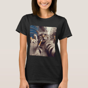 Katzen-Gangster-Straßenkatzen-Selfie-Lustiges-Meme T-Shirt