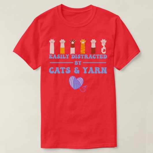 Katzen & Garne Funny Knittern T-Shirt (Design vorne)