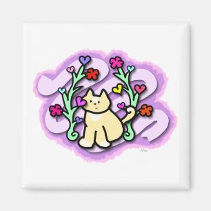 Katzen-Garten gefüllt mit Liebe und Farbe Magnet