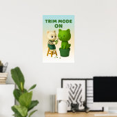 Katzen Gärtner Formschnitt Trimm Modus Surreal Poster (Heimbüro)