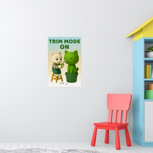 Katzen Gärtner Formschnitt Trimm Modus Surreal Poster (Kinderzimmer 1)
