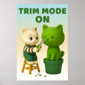 Katzen Gärtner Formschnitt Trimm Modus Surreal Poster (Vorne)