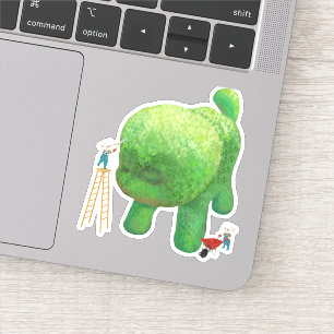 Katzen Gärtner Grüne Topiarische Tiere Surreal Aufkleber