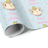 Katzen-Geburtstag-Geschenkpapier Geschenkpapier (Rolleneckpunkt)