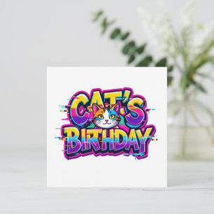 Katzen-Geburtstags-Regenbogen-Glitch