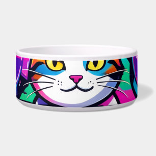 Katzen-Geburtstags-Regenbogen-Glitch Napf
