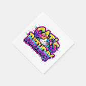 Katzen-Geburtstags-Regenbogen-Glitch Serviette (Ecke)