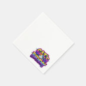 Katzen-Geburtstags-Regenbogen-Glitch Serviette (Ecke)