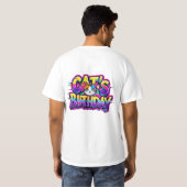 Katzen-Geburtstags-Regenbogen-Glitch T-Shirt (Schwarz voll)
