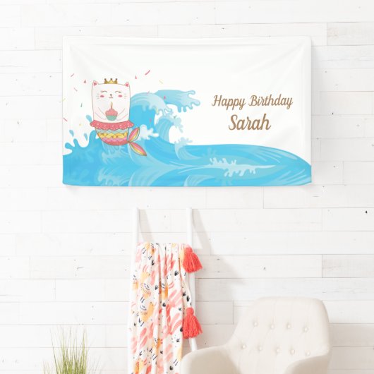 Katzen Geburtstagsbanner Banner (Insitu)