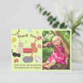 Katzen-Geburtstagsfeier Foto Danke Karte (Stehend Vorderseite)