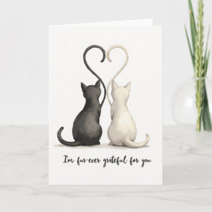 Katzen-Geburtstagskarte mit Dankbarkeits-Motiv Karte