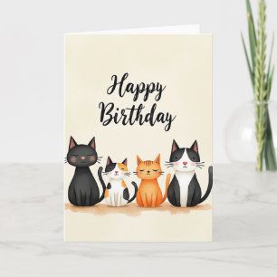 Katzen-Geburtstagskunstkarte Karte