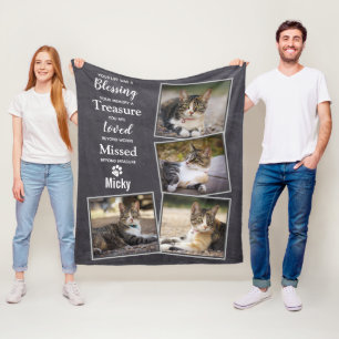 Katzen Gedenk Andenken Verlust eines Haustieres Fleecedecke