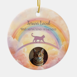 Katzen-Gedenkkeramik-Ornament Regenbogenbrücke Keramik Ornament