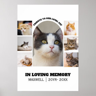 Katzen-Gedenkstätte 7 Foto-Collage Haustier-Tribut Poster