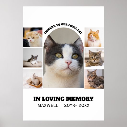 Katzen-Gedenkstätte 7 Foto-Collage Haustier-Tribut Poster (Vorne)