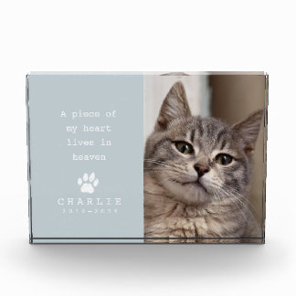 Katzen-Gedenkstätte Mein Herz Lebt Im Himmel Staub Fotoblock