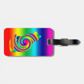 Katzen-geformte Regenbogen-Rotation Gepäckanhänger (Rückseite horizontal)