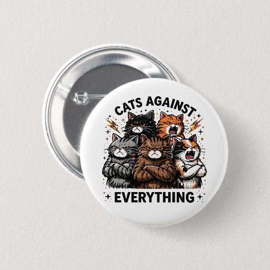 Katzen Gegen Button (Vorne & Hinten)