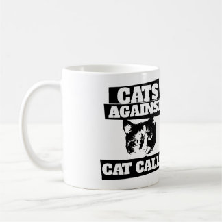 Katzen gegen Catcalls retro calico feminist Kaffeetasse