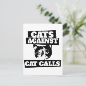 Katzen gegen Catcalls retro calico feminist Postkarte (Stehend Vorderseite)