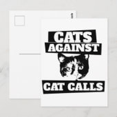 Katzen gegen Catcalls retro calico feminist Postkarte (Vorne/Hinten)
