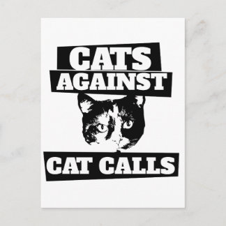 Katzen gegen Catcalls retro calico feminist Postkarte