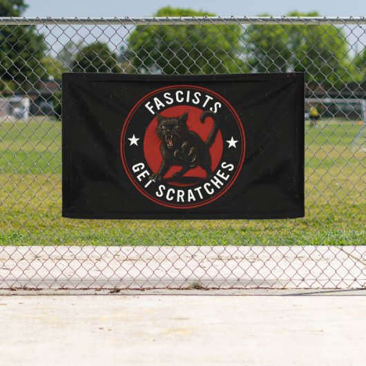 Katzen gegen Faschisten Banner (Insitu)