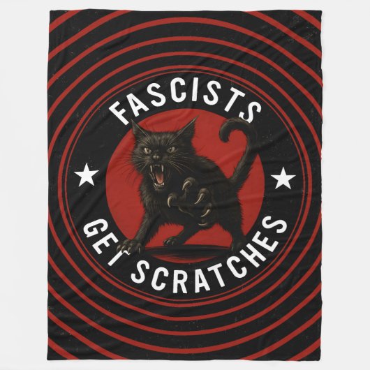 Katzen gegen Faschisten Fleecedecke (Vorderseite)