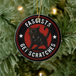 Katzen gegen Faschisten Keramik Ornament