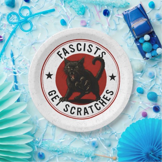 Katzen gegen Faschisten Pappteller (Party)