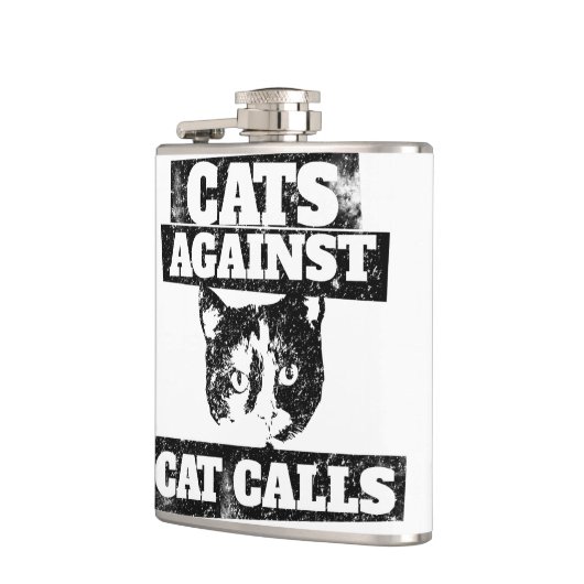 Katzen gegen Katzenrufe Flachmann (Links)