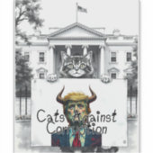 Katzen gegen Korruption Aufkleber (Vorderseite)