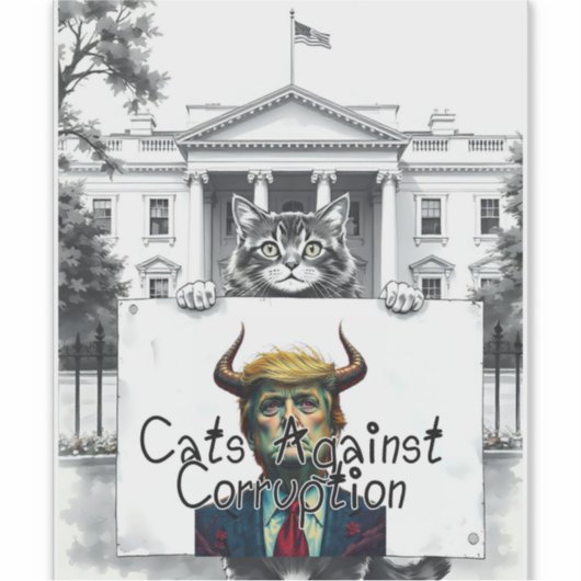 Katzen gegen Korruption Aufkleber (Vorderseite)