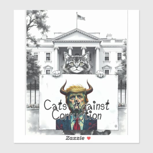 Katzen gegen Korruption Aufkleber (Blatt)