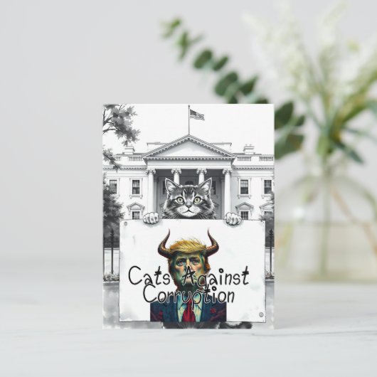 Katzen gegen Korruption Postkarte (Stehend Vorderseite)