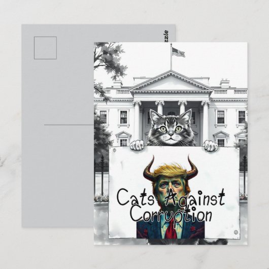 Katzen gegen Korruption Postkarte (Vorne/Hinten)