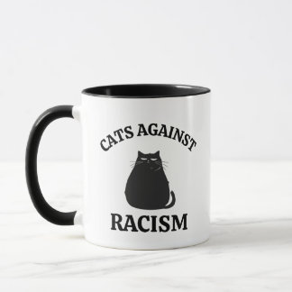 Katzen gegen Rassismus: Funny Political Humor Cat  Tasse