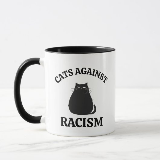 Katzen gegen Rassismus: Funny Political Humor Cat Tasse (Links)