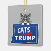 KATZEN GEGEN TRUMP KERAMIKORNAMENT (Links)