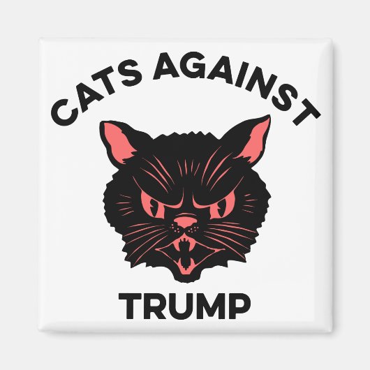 Katzen gegen Trump - Politischer Protest Magnet (Vorne)