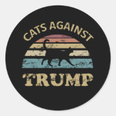 Katzen gegen Trump Runder Aufkleber (Vorderseite)
