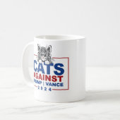 Katzen gegen Trump Vance Kaffeetasse (Vorderseite Links)