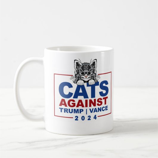 Katzen gegen Trump Vance Kaffeetasse (Links)