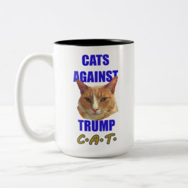 Katzen gegen Trumpf C.A.T. Zweifarbige Tasse