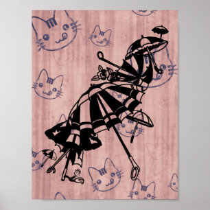 Katzen gegenüber Sonnenschirmen Sonnenschirme Sonn Poster