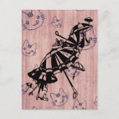 Katzen gegenüber Sonnenschirmen Sonnenschirme Sonn Postkarte (Vorderseite)