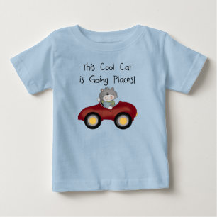 Katzen-gehende Platz-rote Auto-T-Shirts und Baby T-shirt