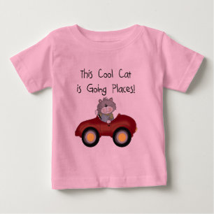 Katzen-gehende Platz-rote Auto-T-Shirts und Baby T-shirt
